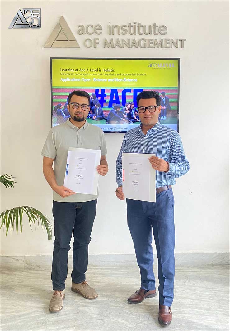 MoU signed between Ace Institute of Management and Vianet Communications Ltd